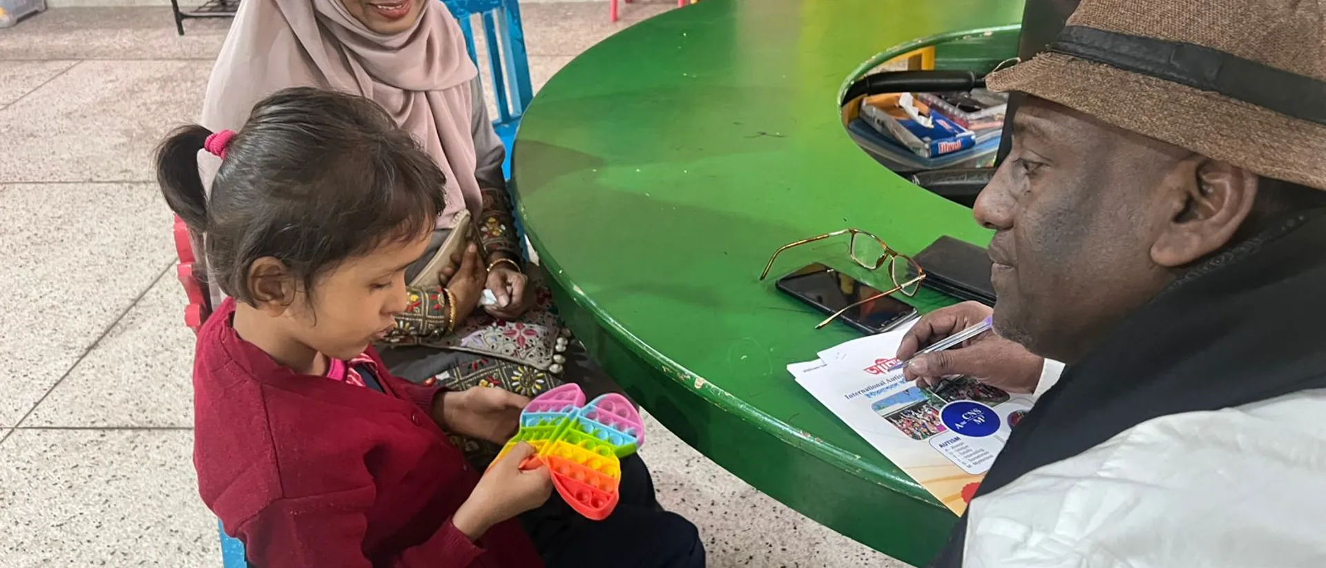 Chairman with a divine child